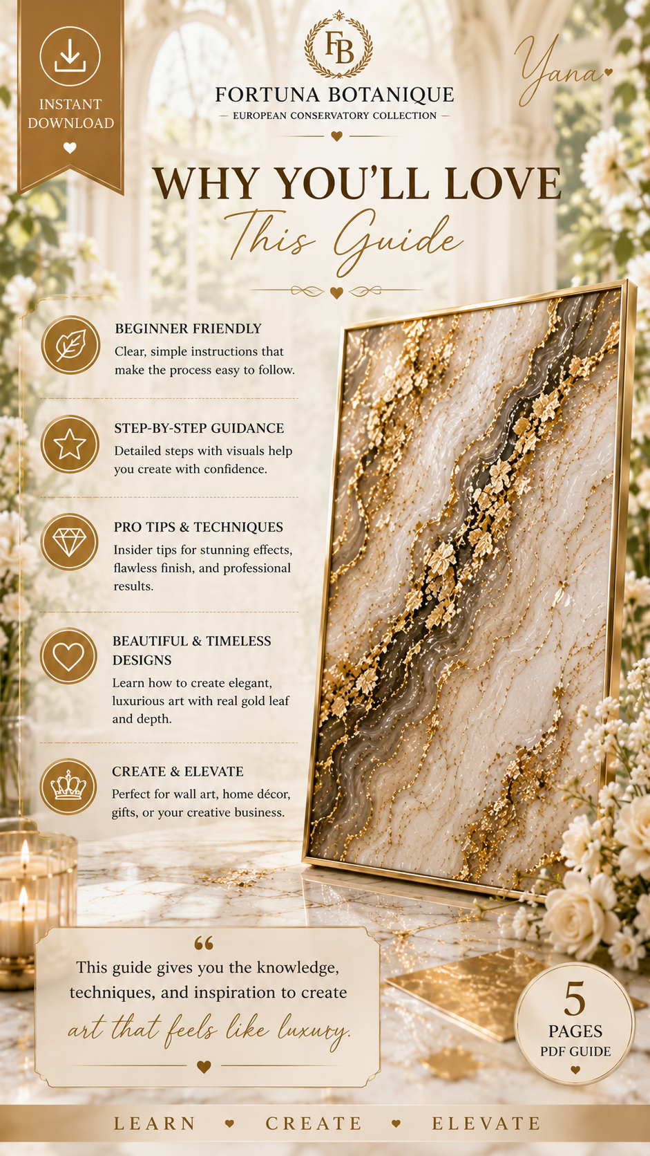 Resin Art with Gold Leaf Step-by-Step Tutorial | Luxury Epoxy Resin Guide