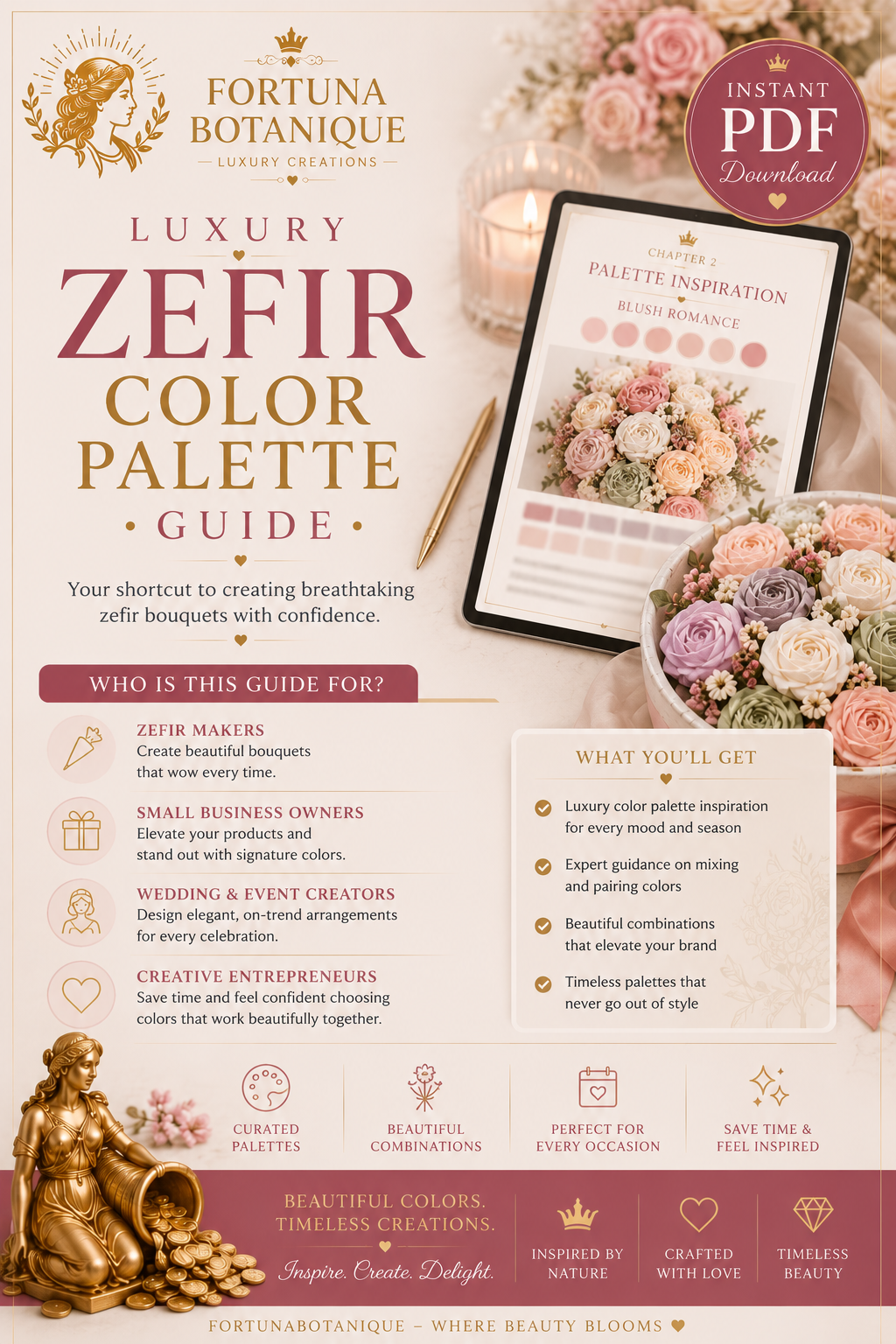 Luxury Zefir Color Palette Guide | Instant PDF Download