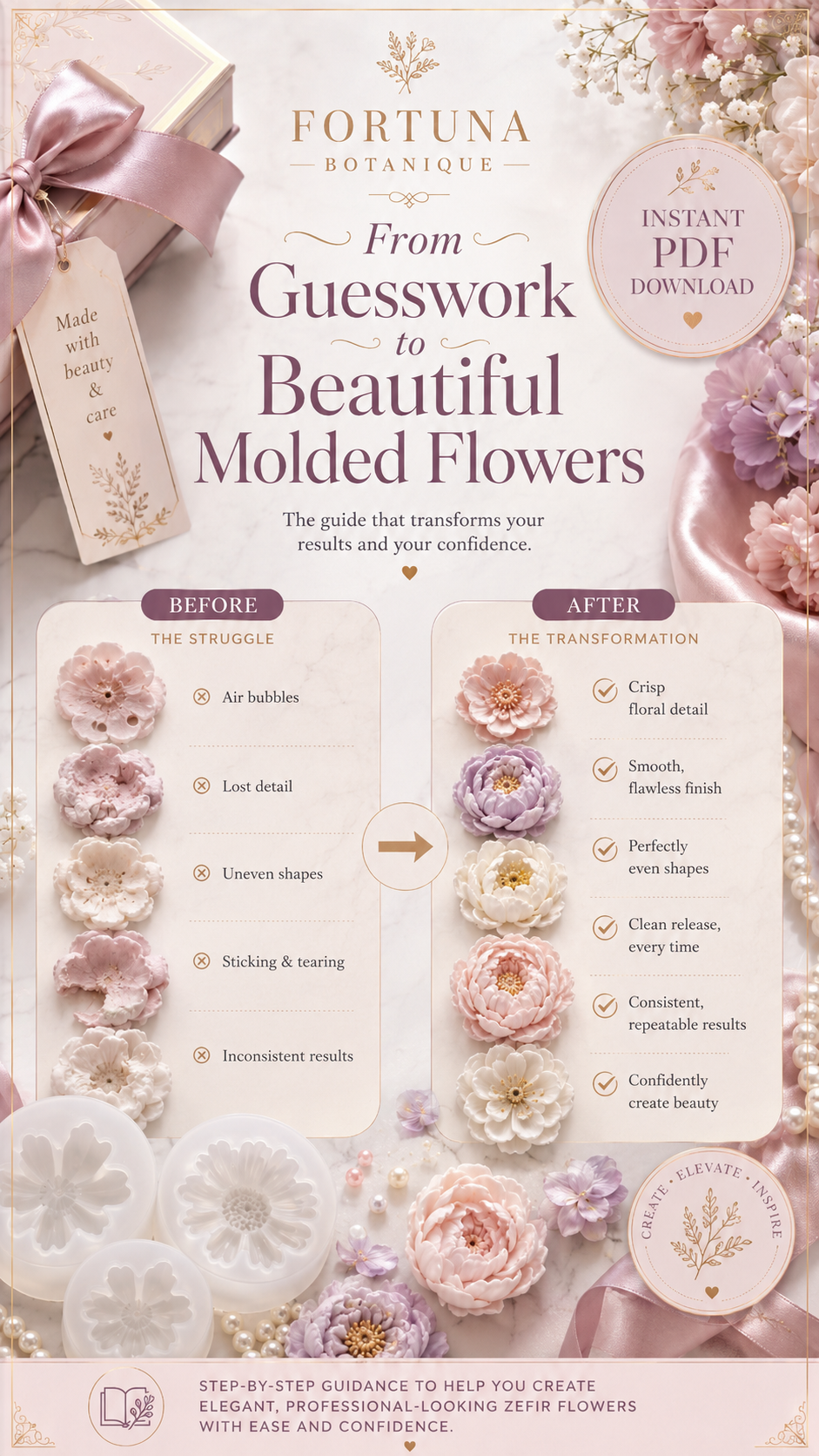 Zefir Flowers in Silicone Molds Guide | Molded Marshmallow Flower Techniques & Floral Zefir PDF