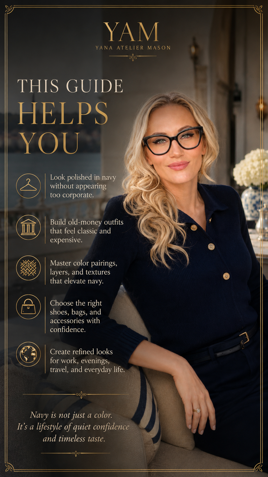How to Wear Navy Like Old Money | Elegant Women’s Style Guide | Digital Fashion E-Book