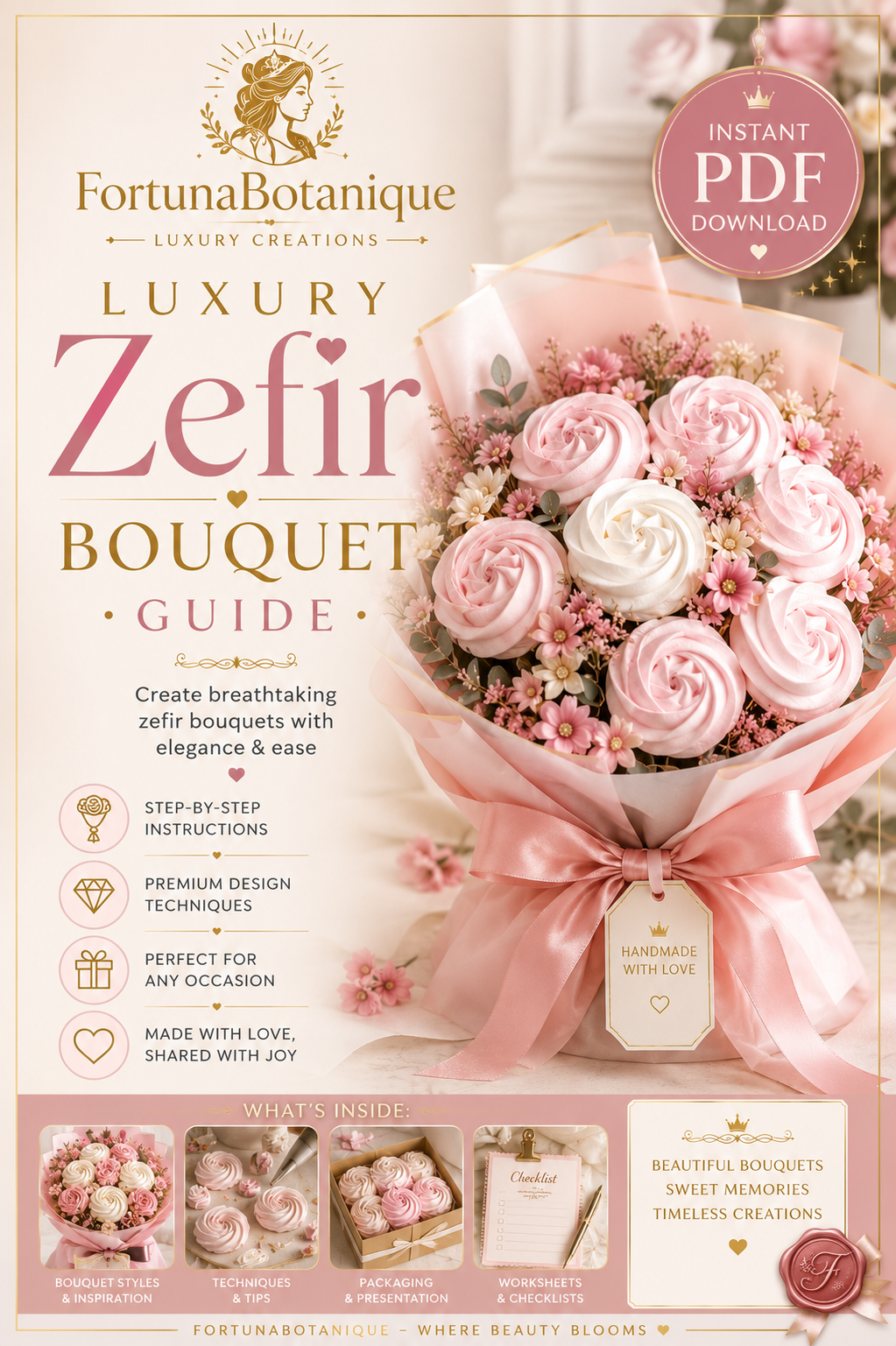 Luxury Zefir Bouquet Guide | Instant PDF Download