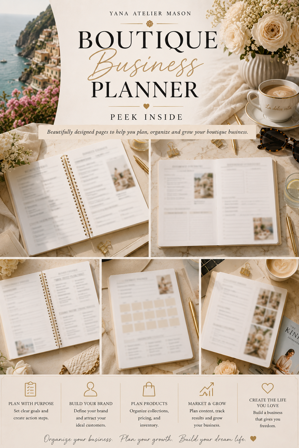 Boutique Business Planner | Luxury Small Business Planner & Entrepreneur Workbook | Instant PDF Download