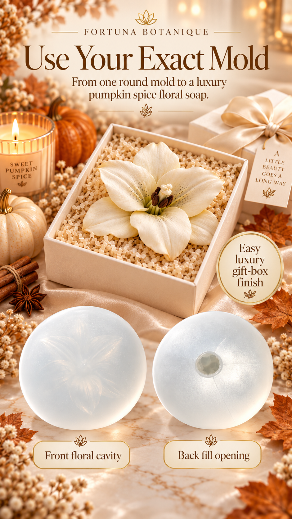 Pumpkin Spice Floral Soap Guide | Luxury Fall Soap Tutorial & Seasonal Gift Box PDF