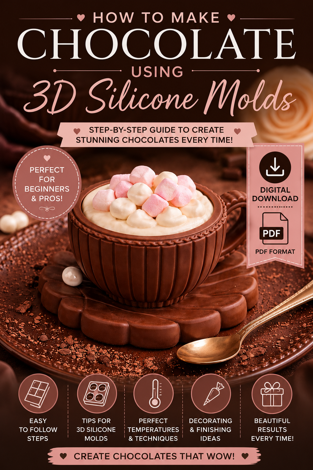 3D Silicone Chocolate Molds Guide | Complete Beginner’s Guide to Choosing, Using & Caring for Silicone Molds (Instant PDF Download)