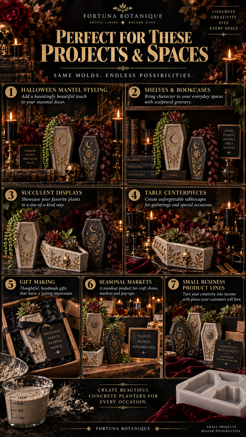 Coffin Concrete Planters Guide | Step-by-Step Halloween Planter Project