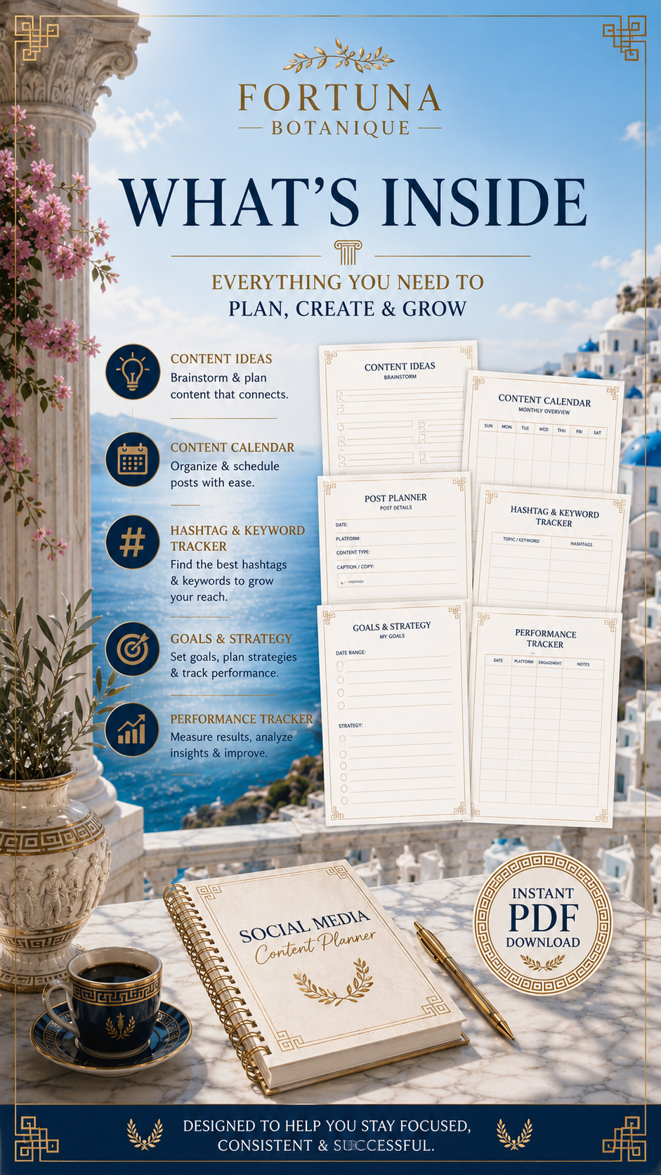 Social Media Content Planner PDF | Fortuna Botanique