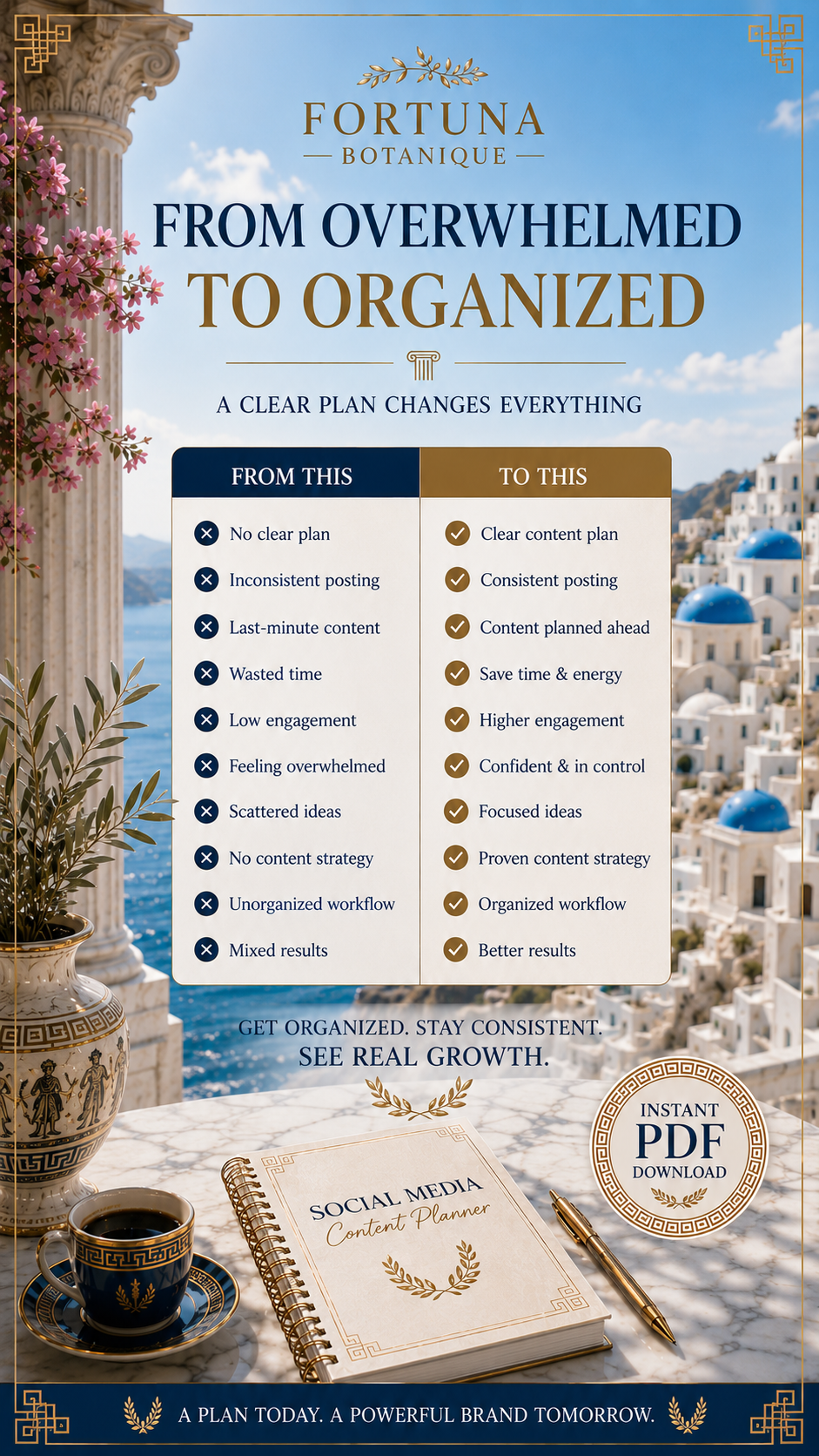 Social Media Content Planner PDF | Fortuna Botanique