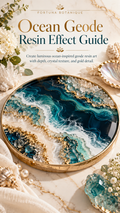 Ocean Geode Resin Effect Guide | Crystal Texture, Layered Ocean Depth & Gold Veining Epoxy Resin Tutorial PDF