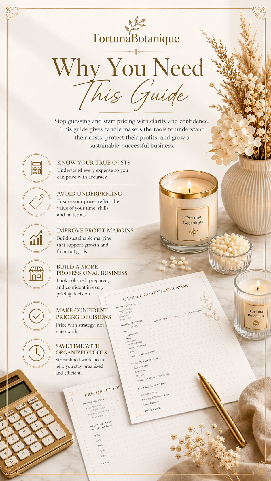 Candle Cost Calculator & Pricing Guide | Candle Business Pricing PDF for Makers