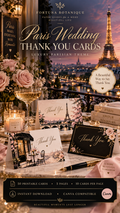 Paris Wedding Thank You Cards | 50 Printable Parisian Wedding Cards