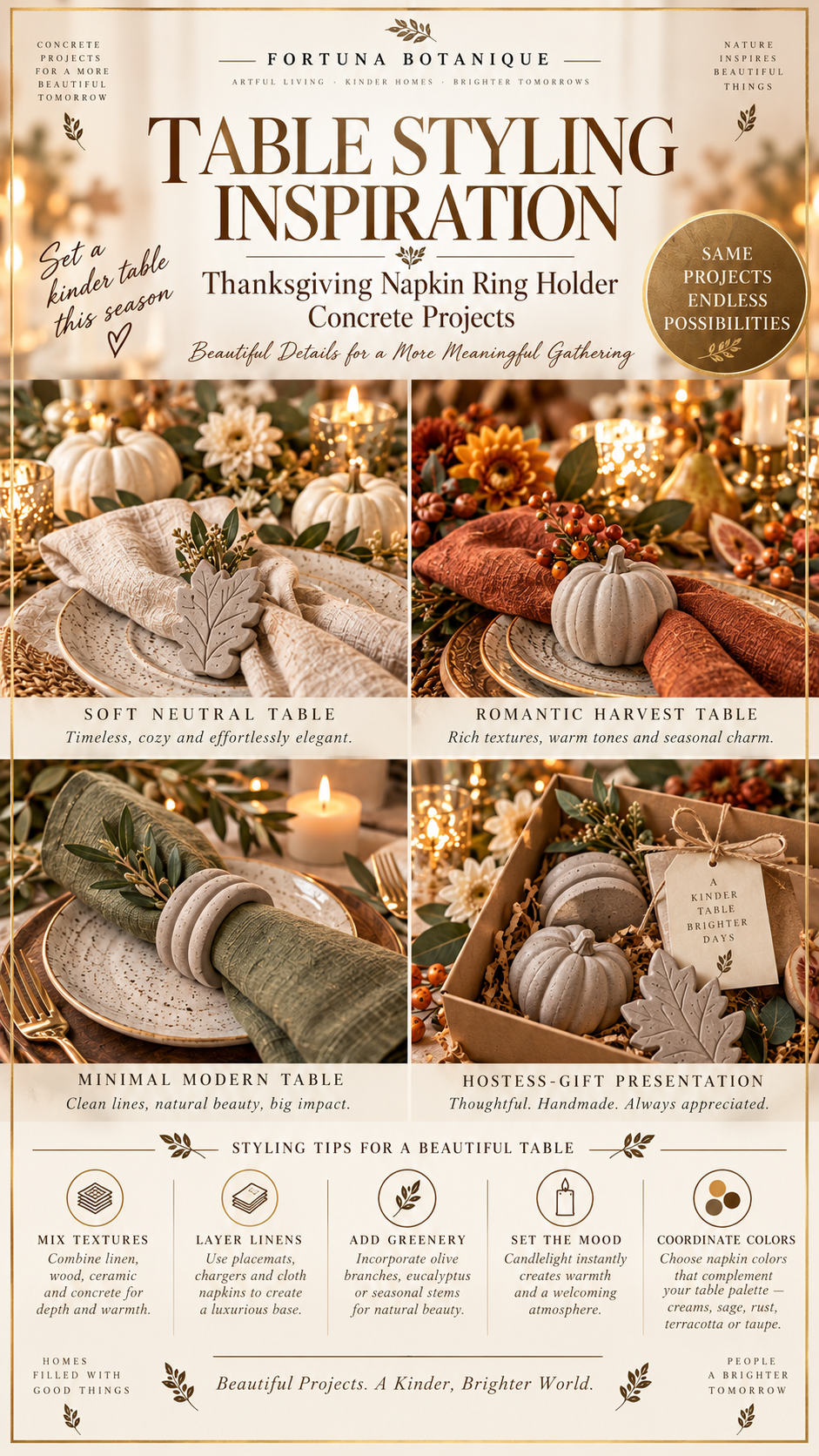 Thanksgiving Napkin Ring Holder Concrete Projects Guide | DIY Holiday Table Tutorial