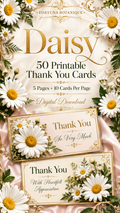 Luxury Daisys Printable Thank You Cards | 50 Small Business Cards