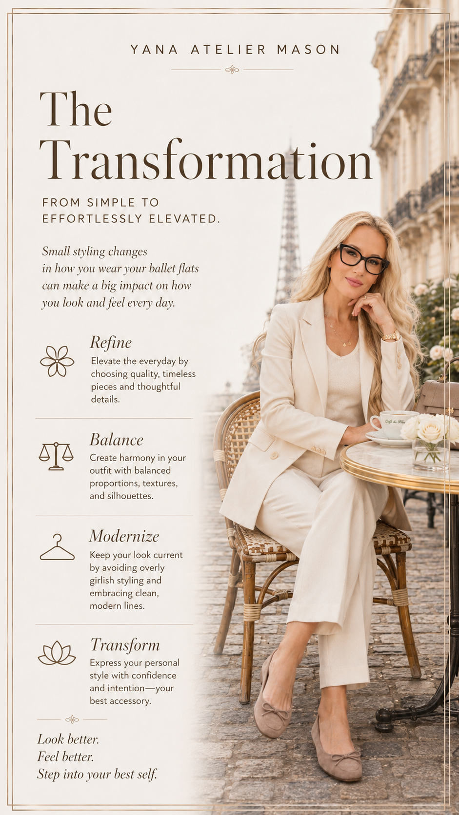 How to Style Ballet Flats | Women’s Fashion Style Guide | Parisian Outfit Ideas, Capsule Wardrobe & Timeless Feminine Style