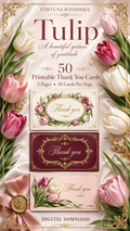 Luxury Tulip Printable Thank You Cards | 50 Small Business Cards