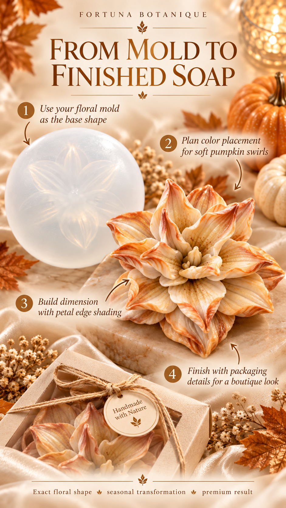 Pumpkin Swirl Floral Soap Guide | Fall Harvest Soap Tutorial & Seasonal Selling PDF
