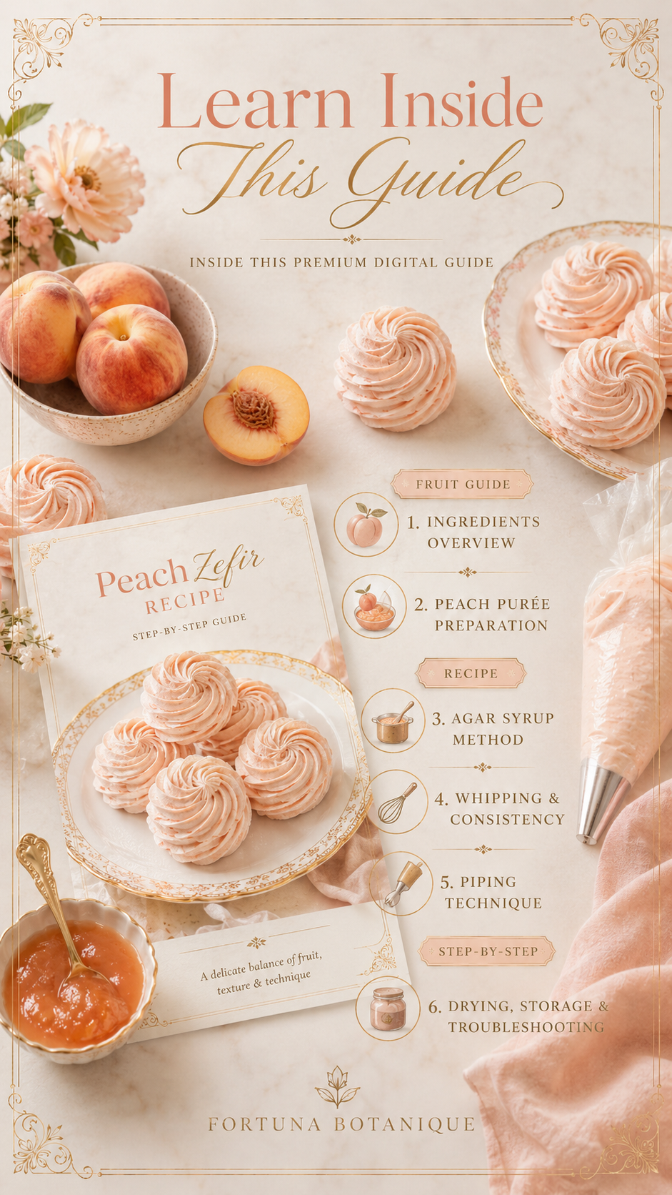 Peach Zefir Recipe Guide | Premium Fruit Marshmallow Recipe PDF
