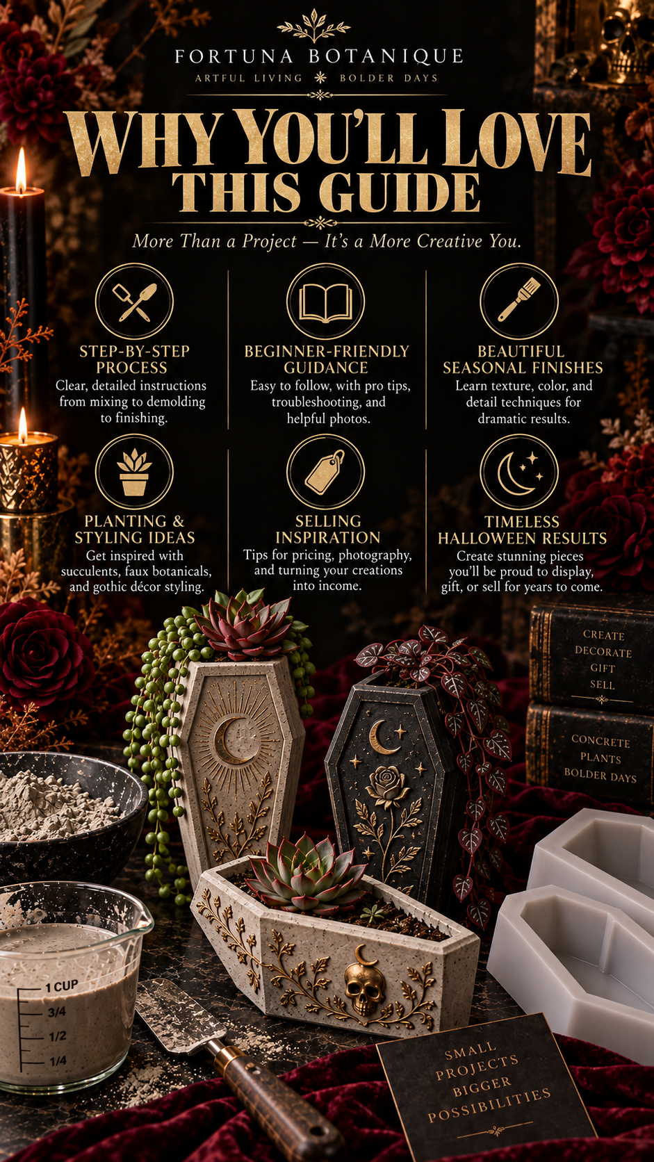 Coffin Concrete Planters Guide | Step-by-Step Halloween Planter Project