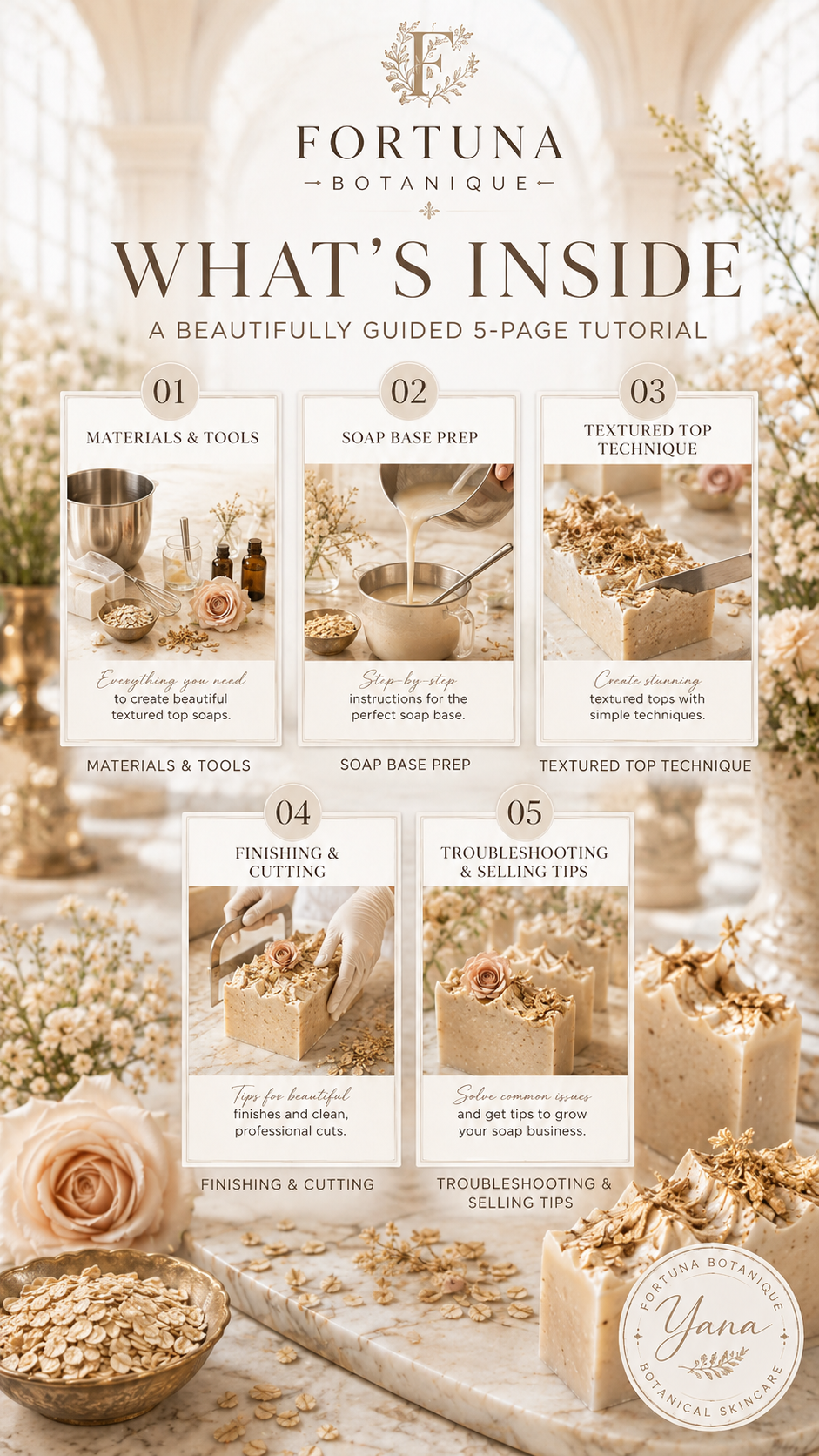 Textured Top Soap Tutorial PDF Guide | Luxury Botanical Soapmaking Technique | Instant Digital Download