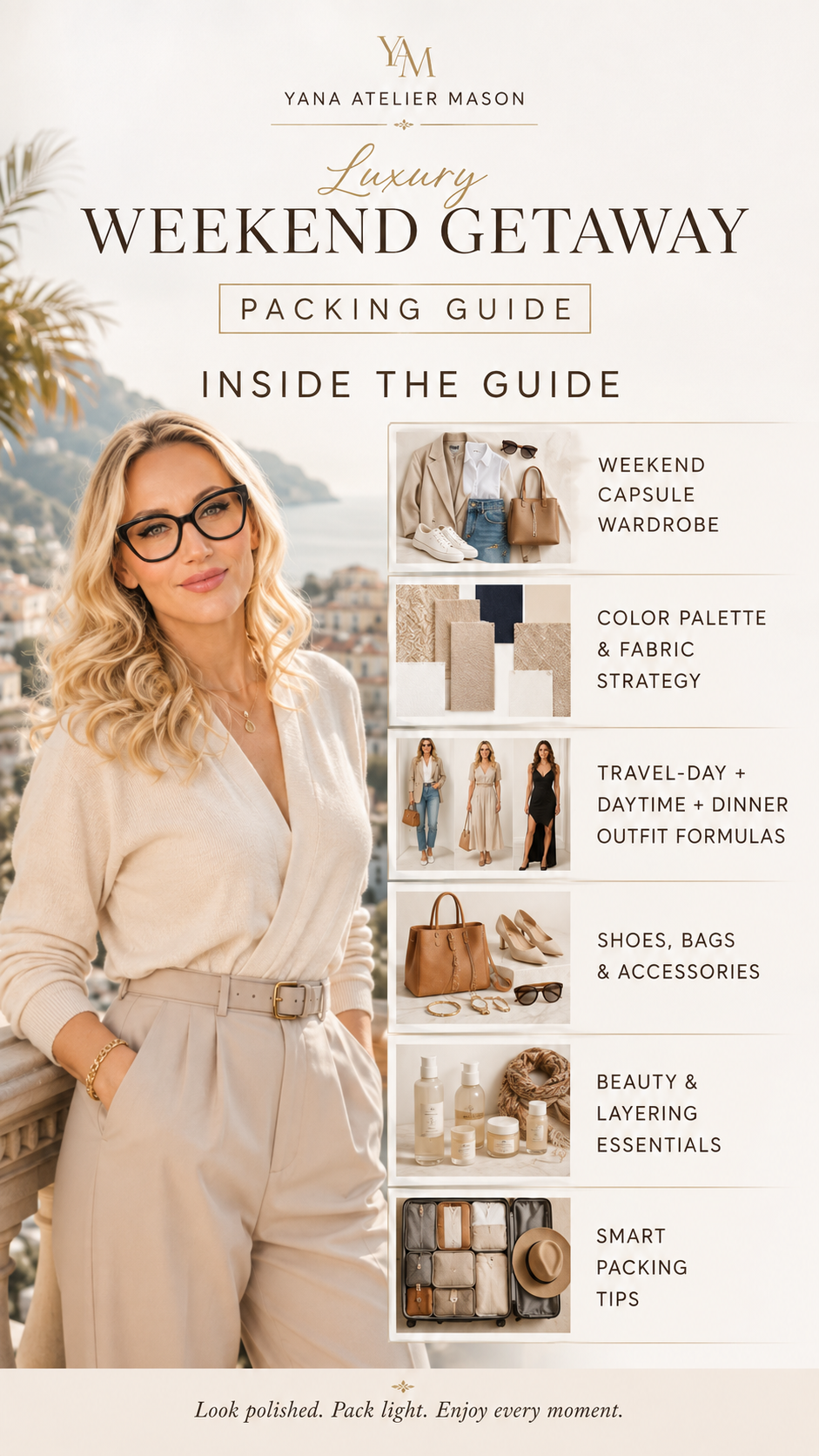 Luxury Weekend Getaway Packing Guide | 2 Night 3 Day Capsule Wardrobe, Travel Outfit Planner & Chic Packing PDF