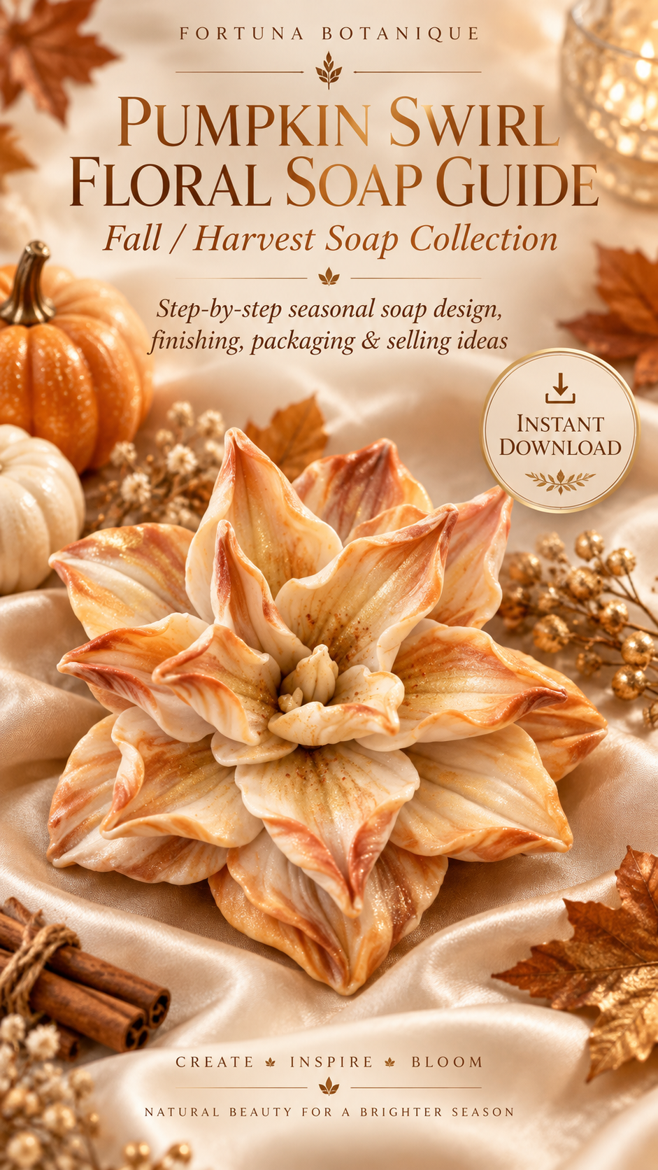 Pumpkin Swirl Floral Soap Guide | Fall Harvest Soap Tutorial & Seasonal Selling PDF