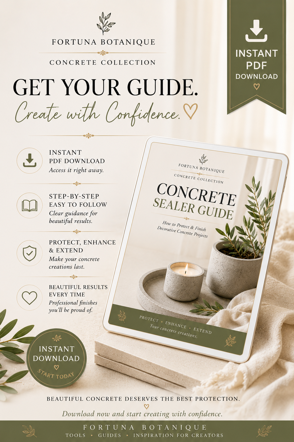 Concrete Sealer Guide | Protect, Finish & Seal Decorative Concrete Projects | Instant PDF Download