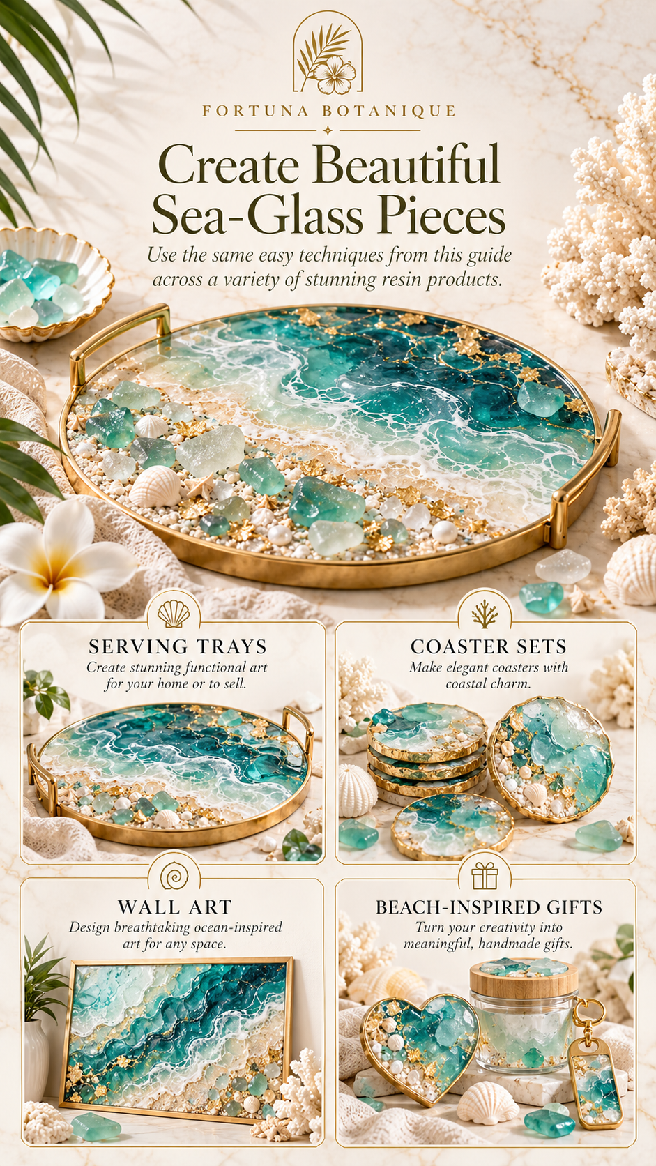 Sea Glass & Coastal Resin Effect Guide | Frosted Translucency, Coastal Texture & Epoxy Resin Tutorial PDF
