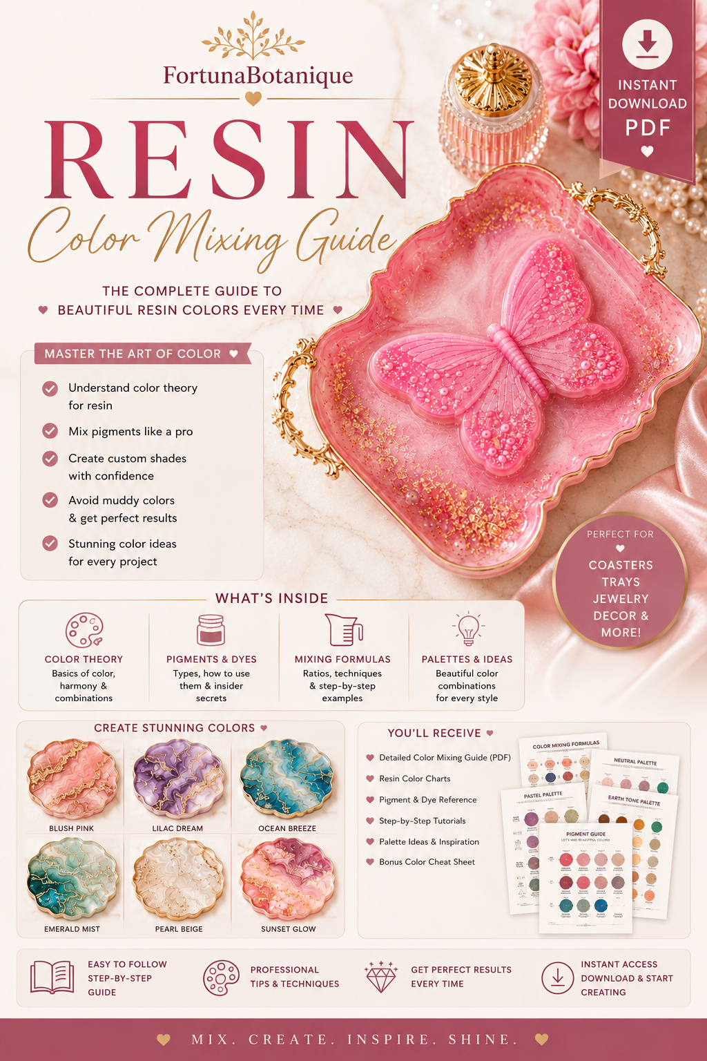 Resin Color Mixing Guide | How to Create Beautiful Custom Resin Colors | Instant PDF Download