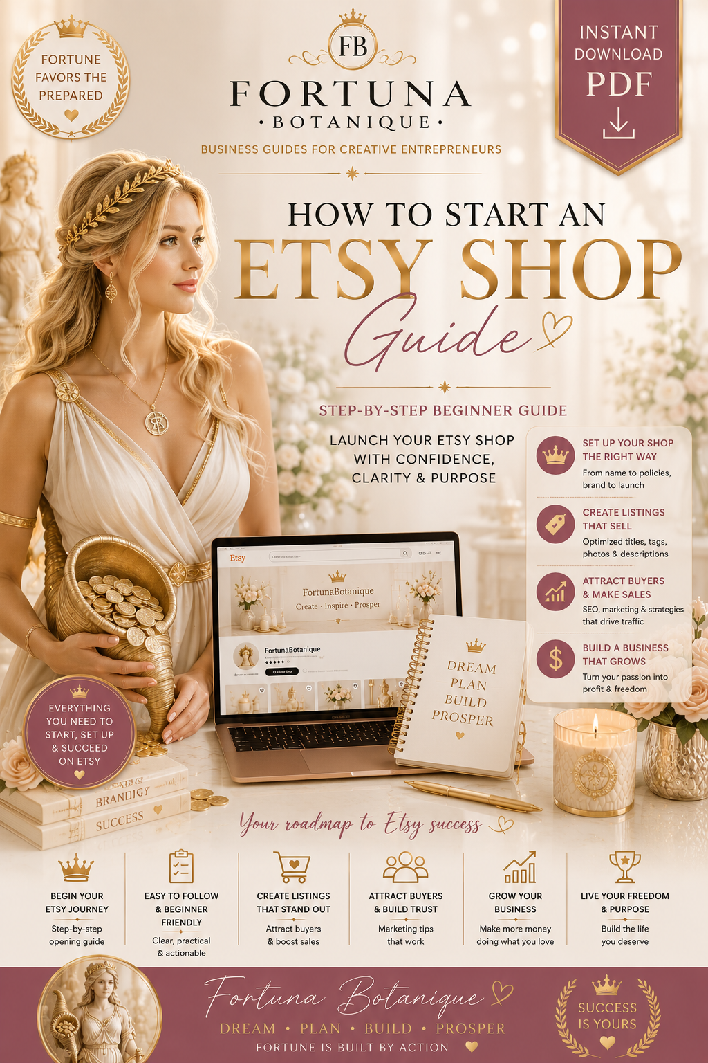How to Start an Etsy Shop Guide | Beginner Etsy Seller eBook | Instant PDF Download