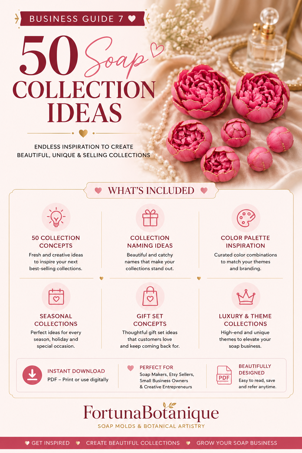 50 Luxury Soap Collection Ideas | Handmade Soap Design Inspiration Guide | Product Collection Planner | Soap Business PDF | Digital Download