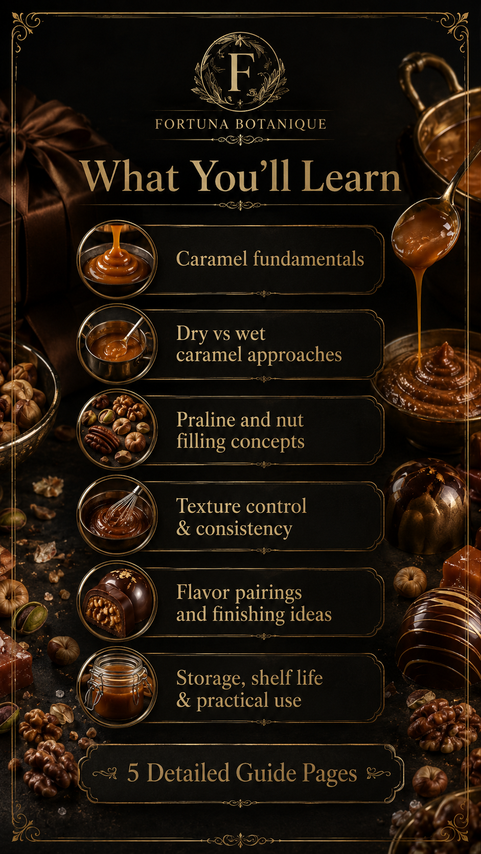 Caramel, Praline & Nut Filling Guide | Bonbon Fillings, Truffle Centers, Texture & Flavor Pairing PDF