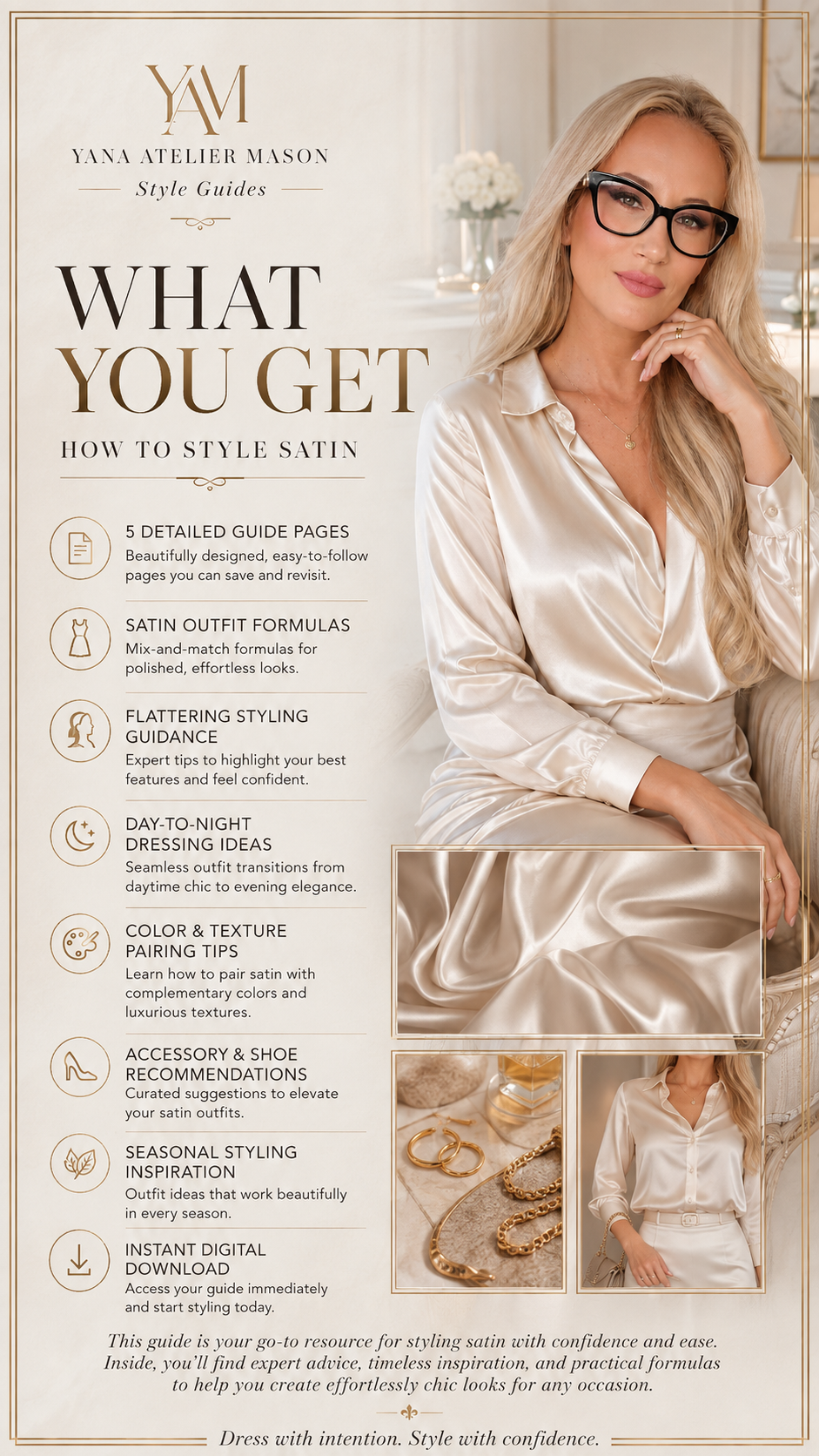 How to Style Satin | Elegant Satin Outfit & Styling Guide | Digital Fashion E-Book