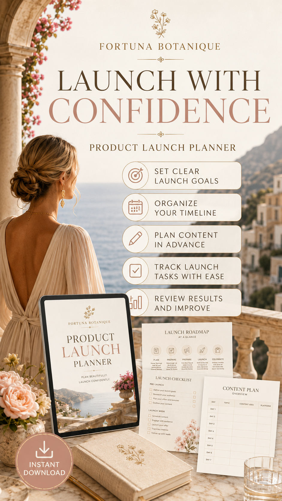 Product Launch Planner Printable PDF | Fortuna Botanique