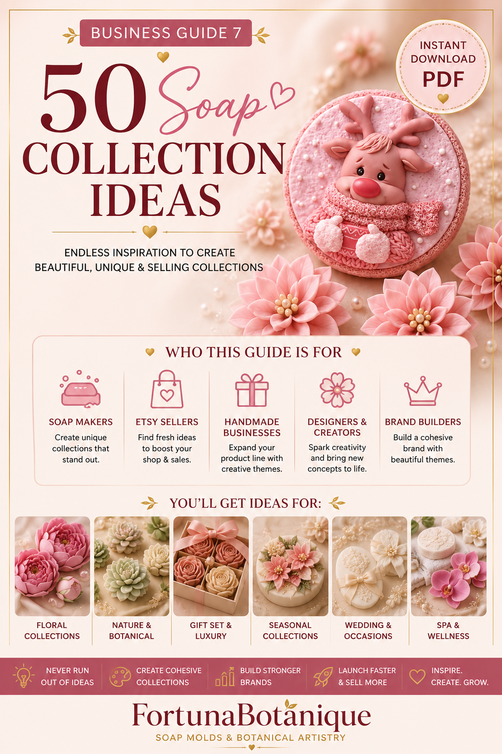 50 Luxury Soap Collection Ideas | Handmade Soap Design Inspiration Guide | Product Collection Planner | Soap Business PDF | Digital Download