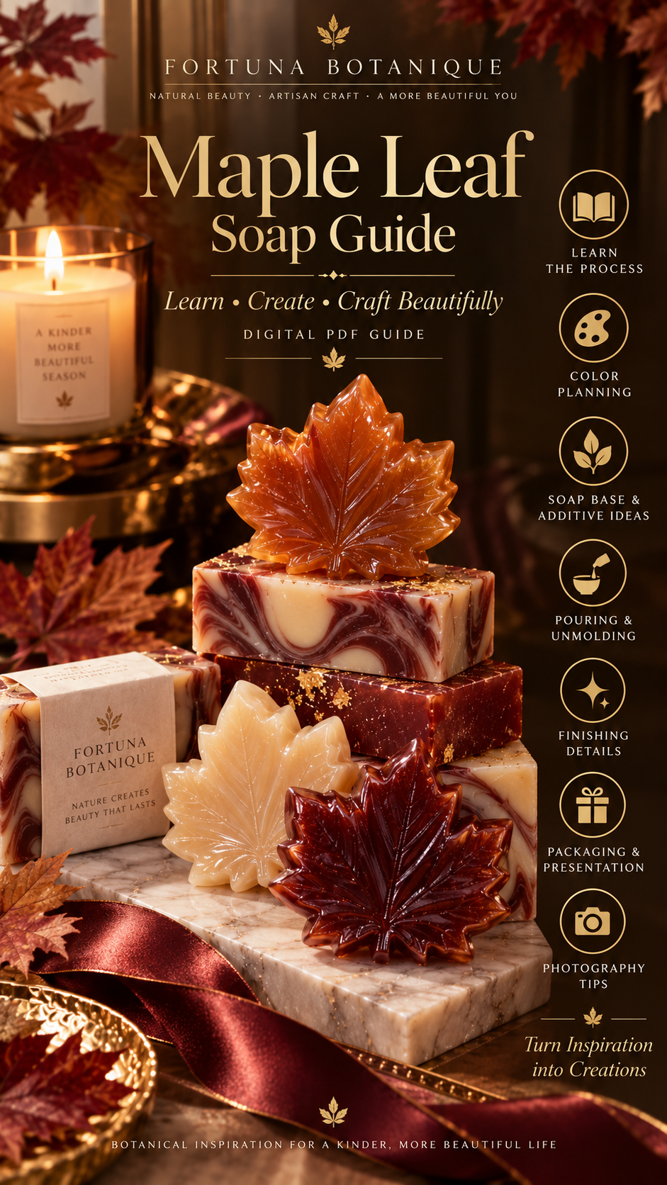 Maple Leaf Soap Guide | Luxury Fall Soap Making Digital Guide