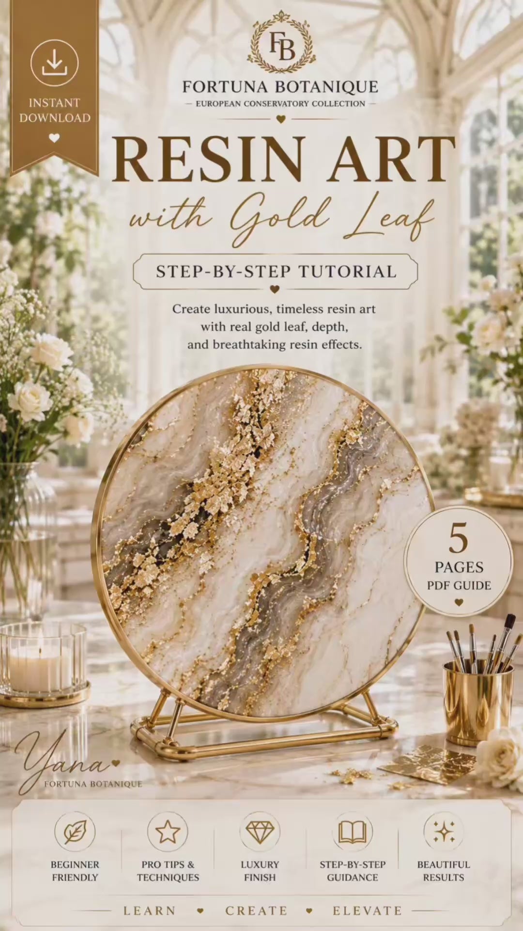 Resin Art with Gold Leaf Step-by-Step Tutorial | Luxury Epoxy Resin Guide