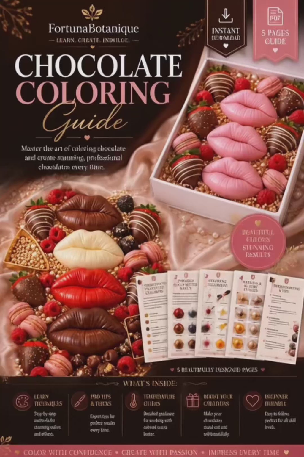Luxury Chocolate Coloring Guide | Professional Cocoa Butter Coloring & Decorative Chocolate Techniques (Instant PDF Download)