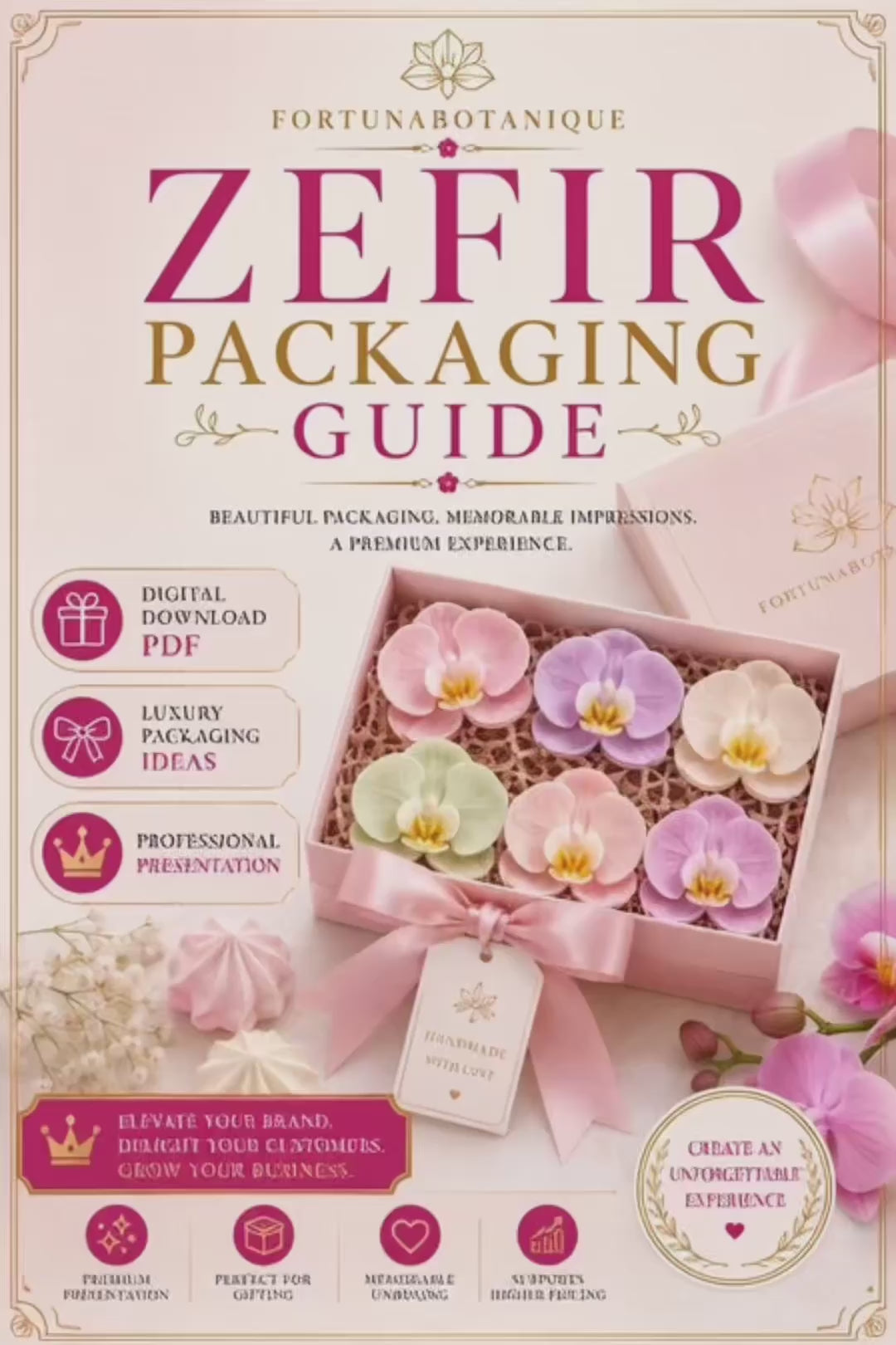 Luxury Zefir Packaging Guide | Premium Packaging Ideas for Zefir Flowers & Dessert Boxes | PDF Gift Box & Branding Guide