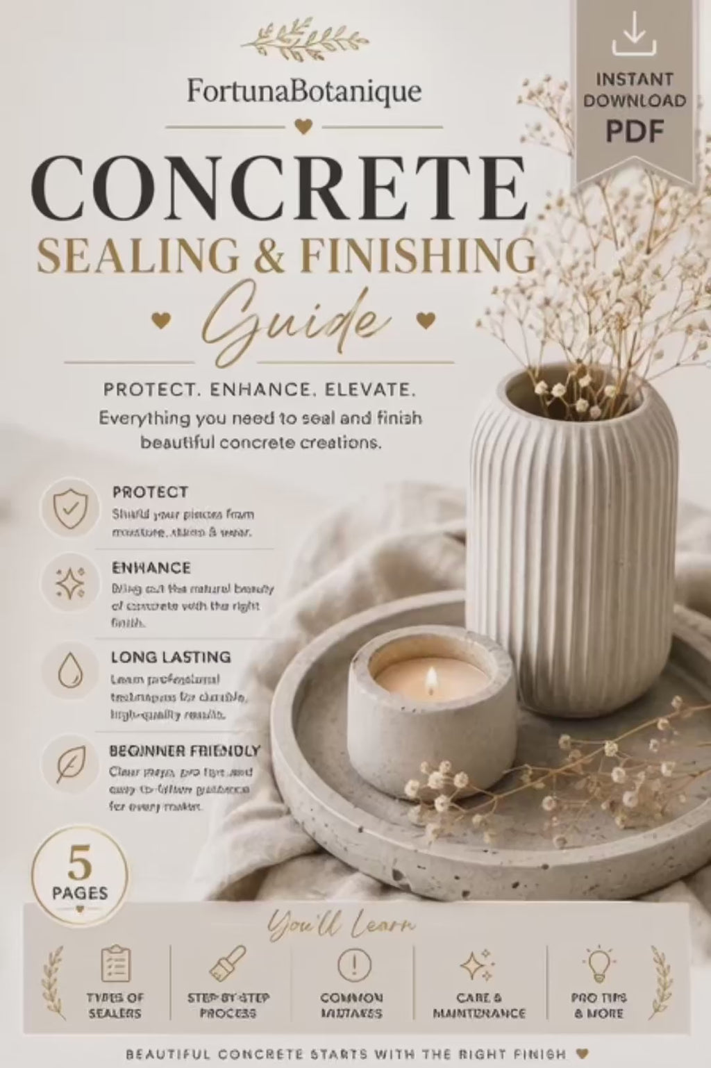 Concrete Sealing & Finishing Guide | Protect, Enhance & Finish Concrete Projects | Instant PDF Download