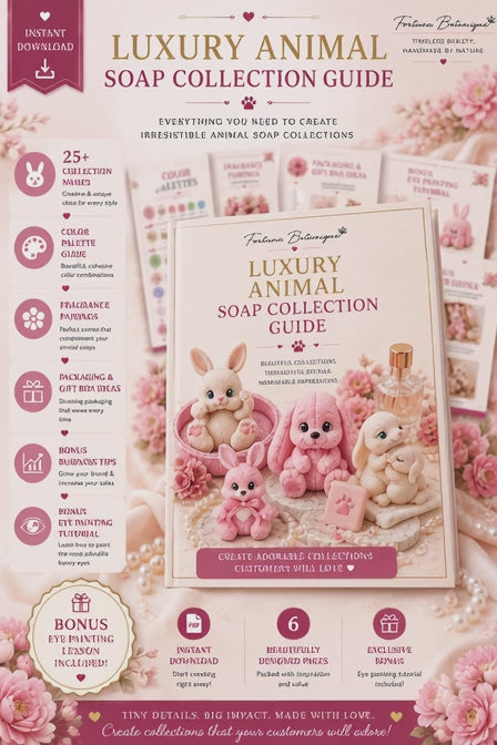 Luxury Animal Soap Collection Guide | 25+ Cute Teddy Bear, Bunny & Animal Soap Designs | Handmade Soap Making PDF | Digital Download (Copy)
