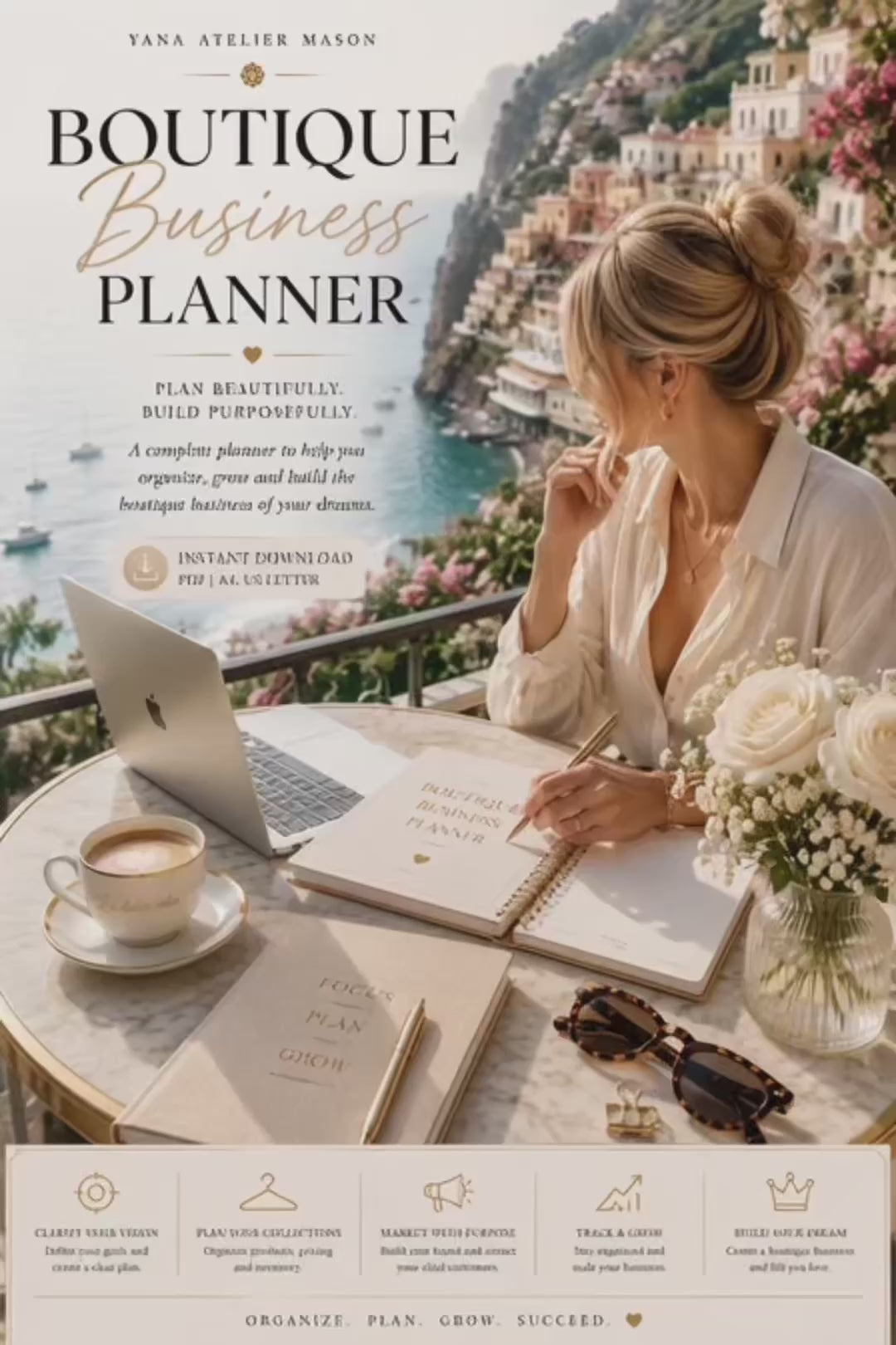 Boutique Business Planner | Luxury Small Business Planner & Entrepreneur Workbook | Instant PDF Download