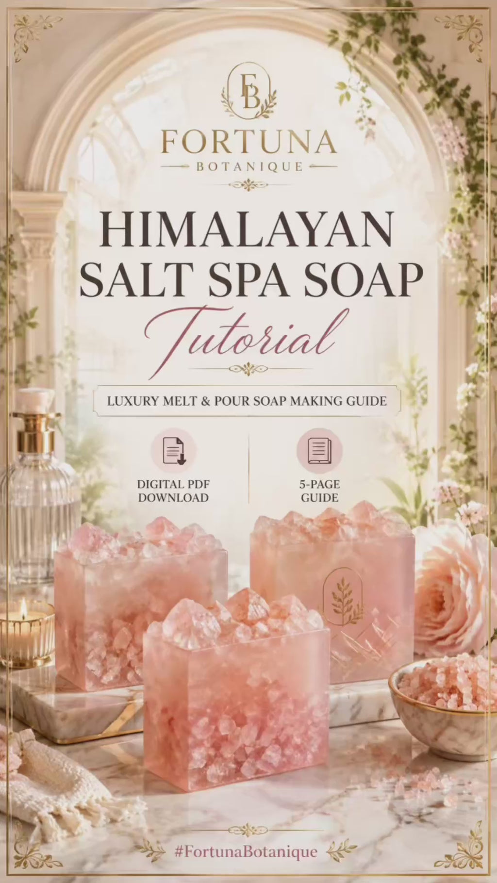 Himalayan Salt Spa Soap Tutorial | Luxury Melt & Pour Soap Making Guide | 5-Page Digital PDF
