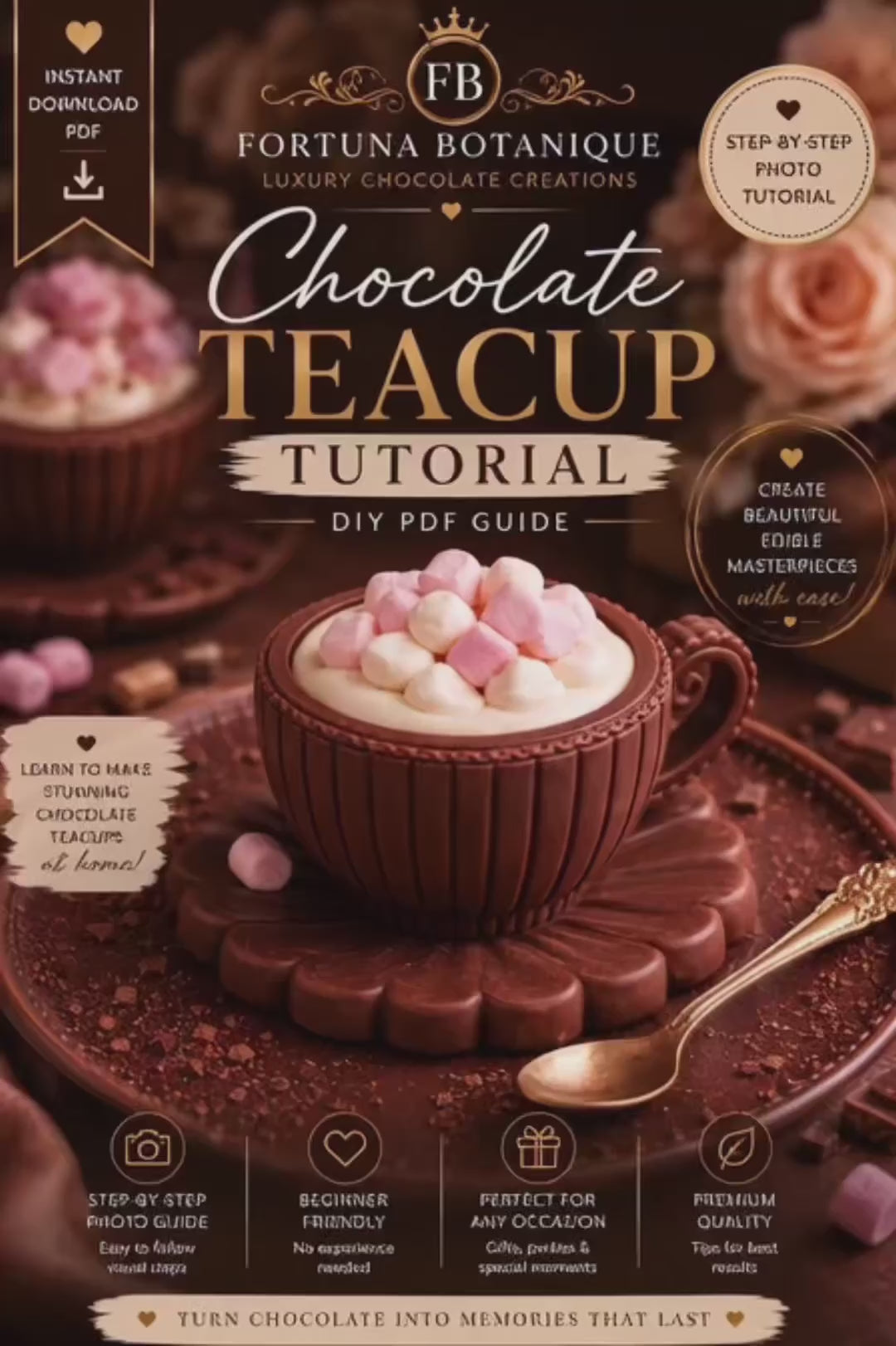 Luxury Chocolate Teacup Tutorial | Instant PDF Guide | Handmade Chocolate Cup Masterclass