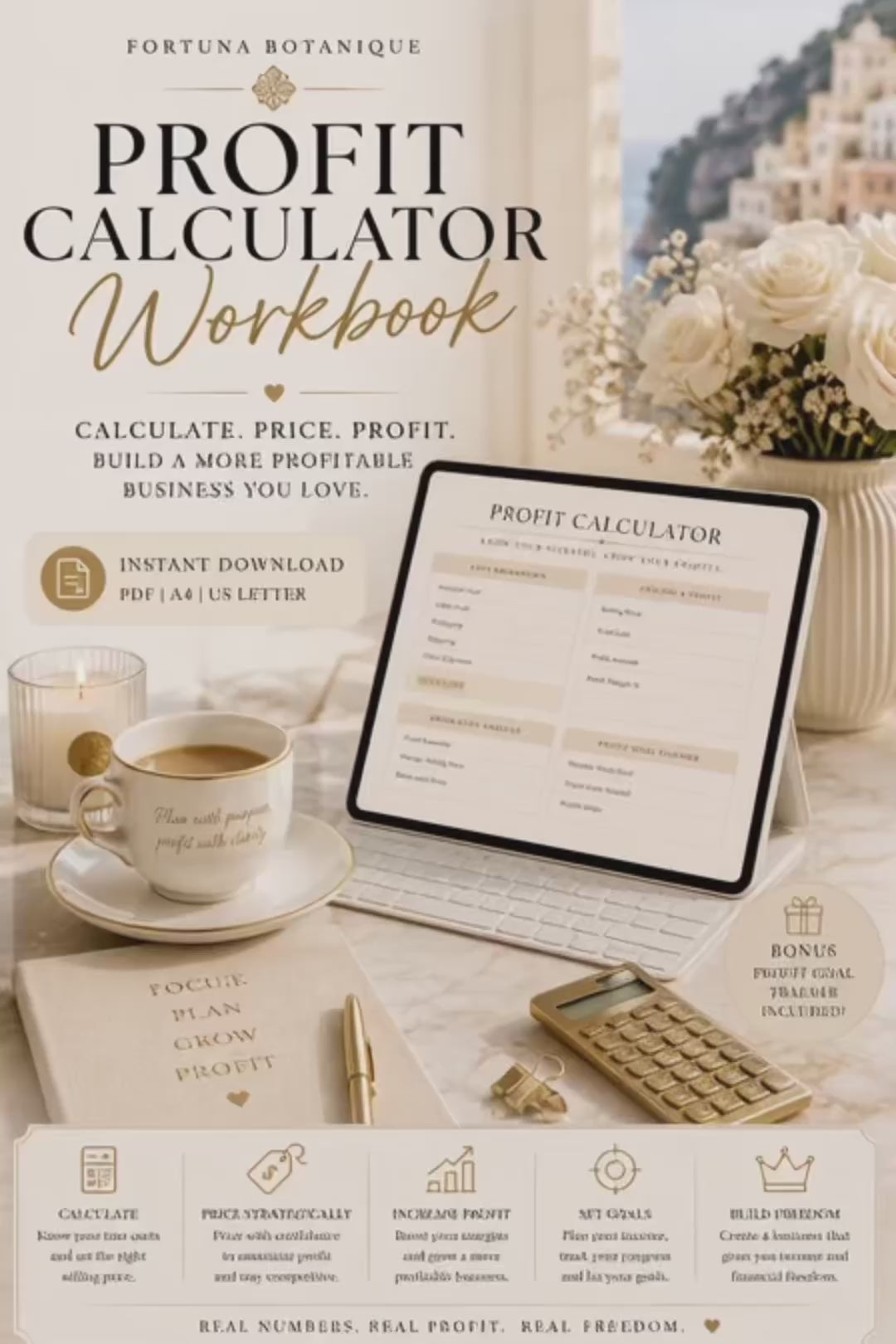 Profit Calculator Workbook | Pricing Strategy, Cost Analysis & Profit Planning Workbook | Instant PDF Download