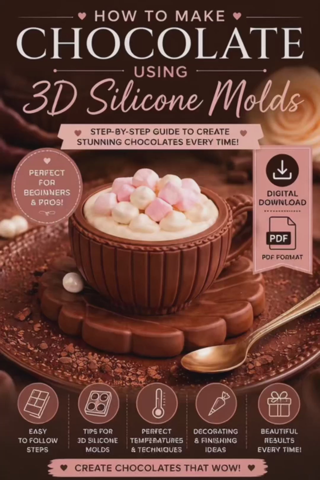 3D Silicone Chocolate Molds Guide | Complete Beginner’s Guide to Choosing, Using & Caring for Silicone Molds (Instant PDF Download)