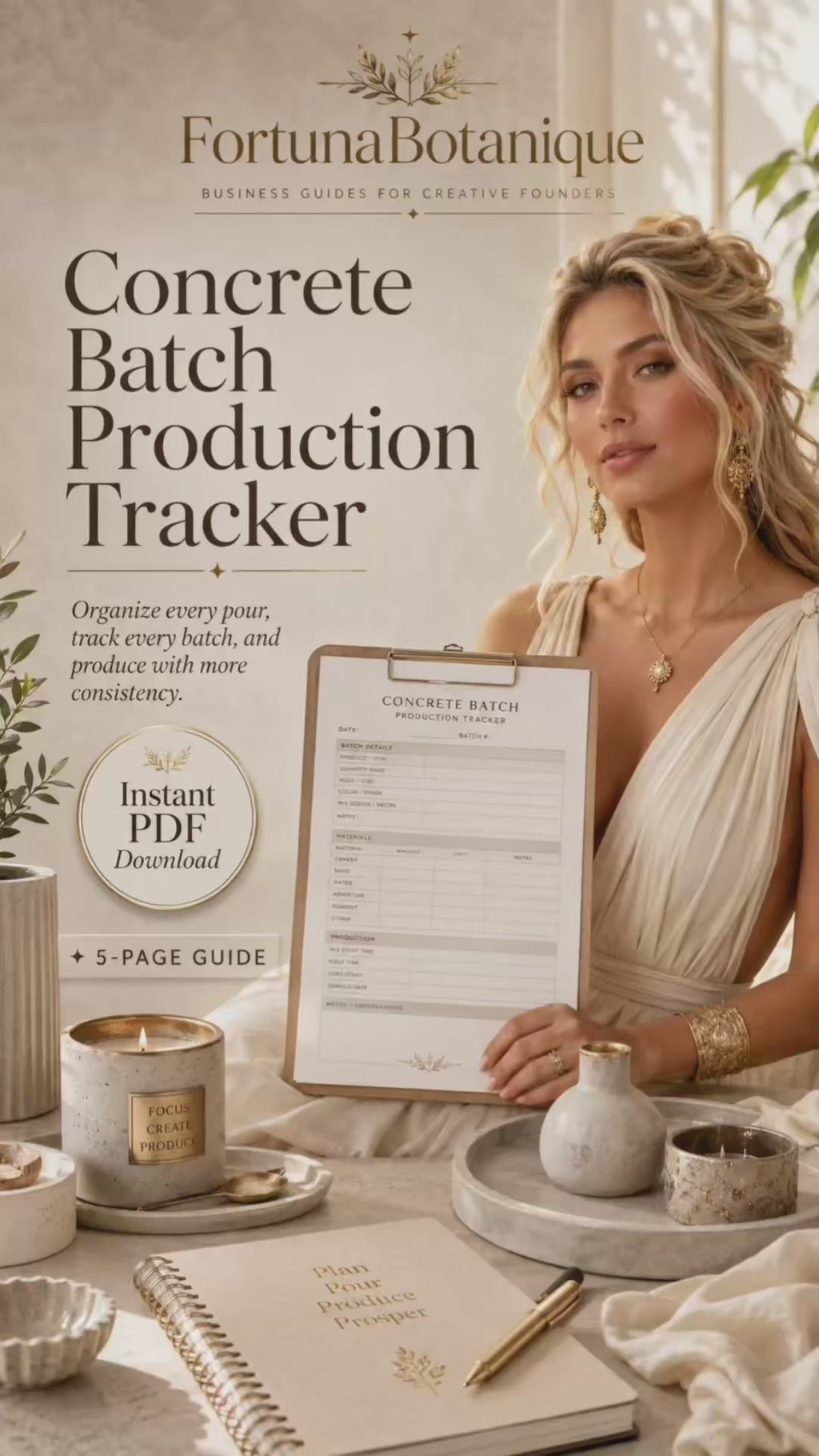 Concrete Batch Production Tracker | Production, Quality Control & Inventory PDF Guide