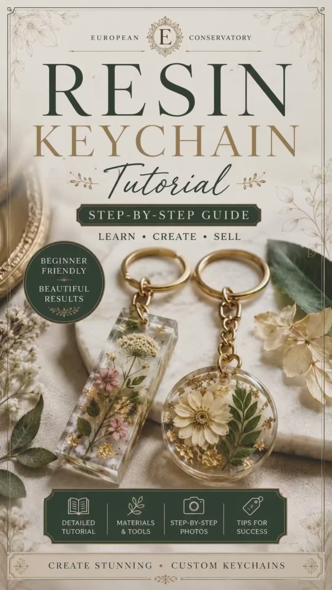 Resin Keychain Tutorial Guide | Step-by-Step Botanical Resin Craft Workbook