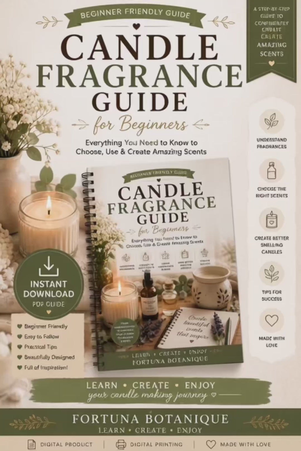 Luxury Candle Fragrance Guide for Beginners | Choose the Best Candle Scents, Fragrance Oils & Scent Load | Instant PDF Download