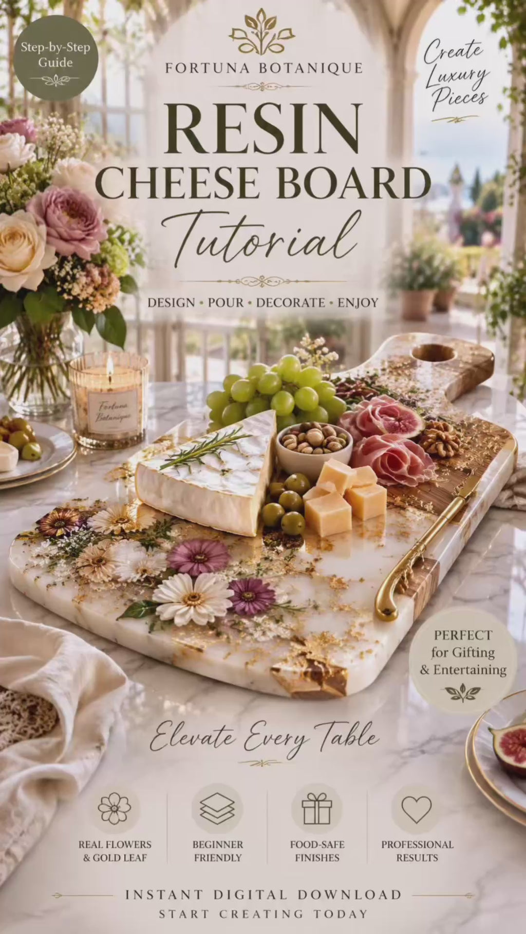 Resin Cheese Board Tutorial | Floral Epoxy Project Guide
