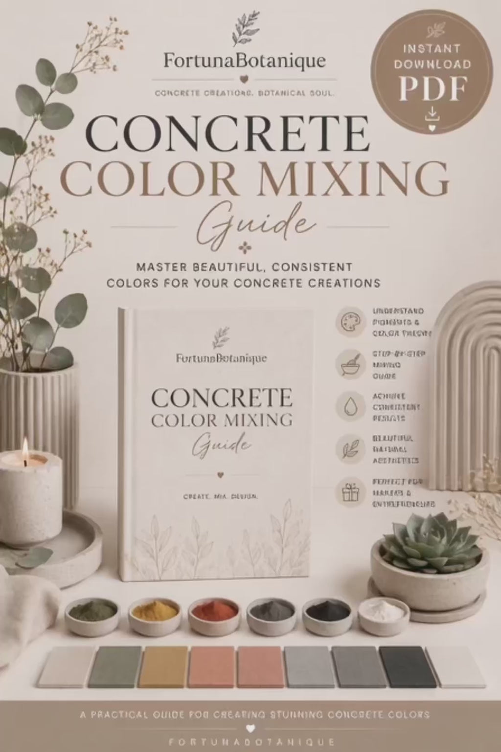Concrete Color Mixing Guide | Create Beautiful Custom Concrete Colors | Instant PDF Download