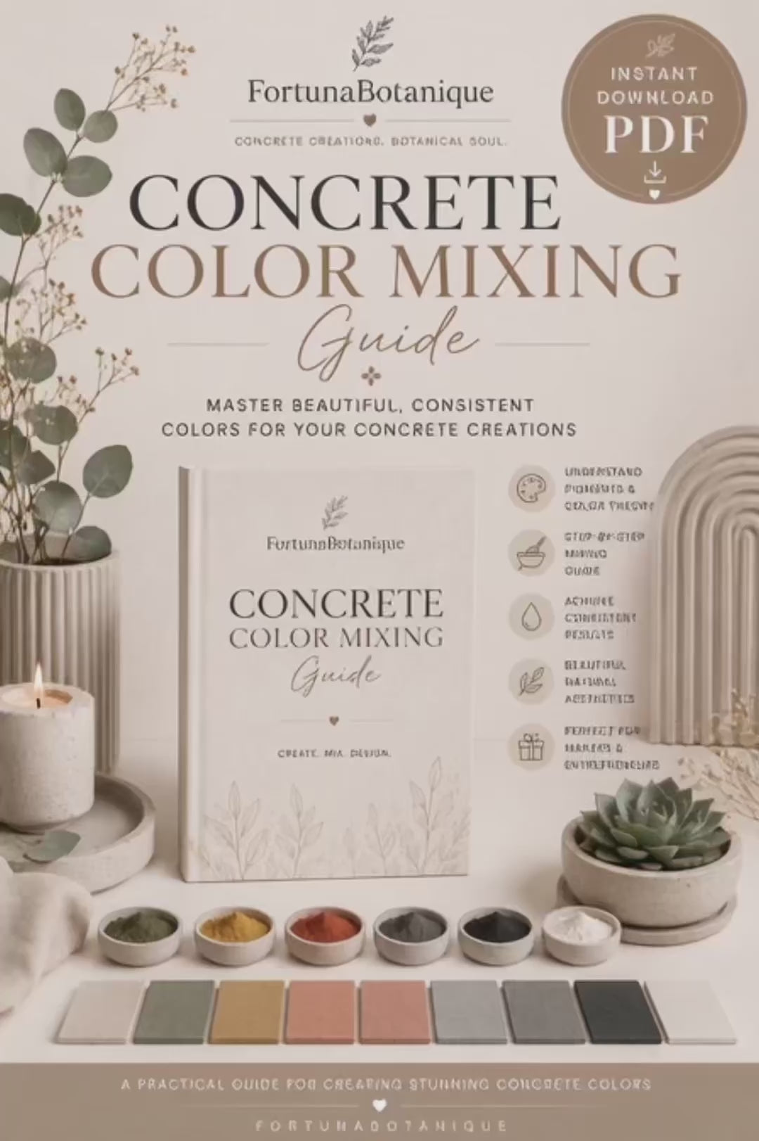 Concrete Color Mixing Guide | Create Beautiful Custom Concrete Colors | Instant PDF Download